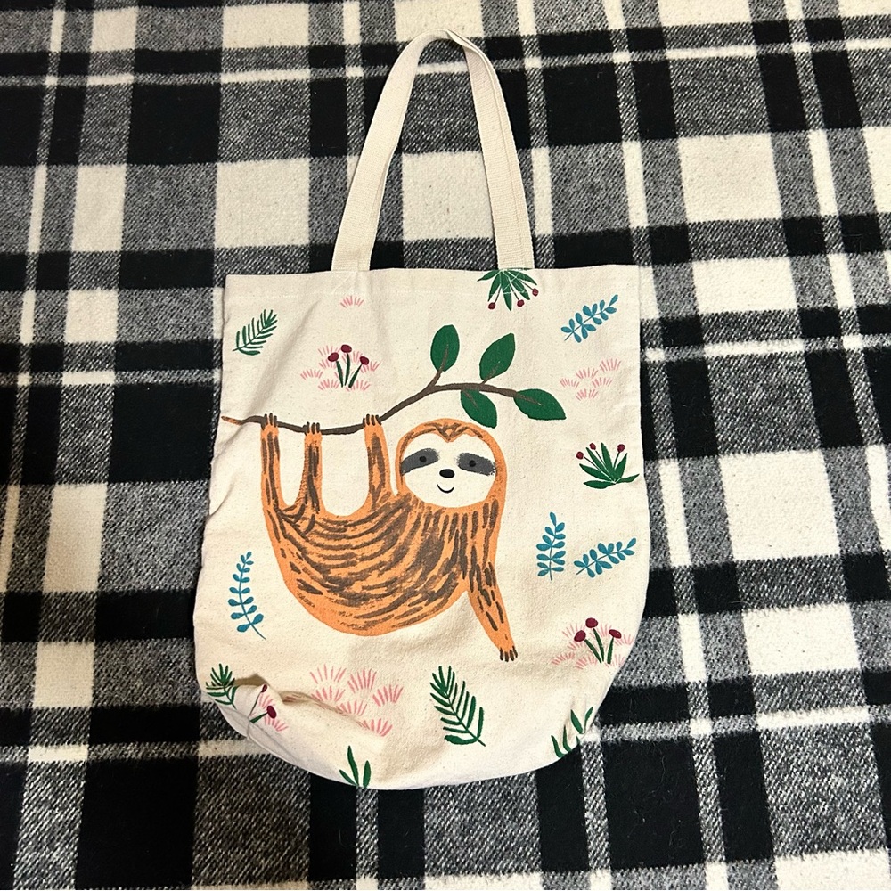 Cost Plus World Market Sloth Print Tote Bag - NWOT